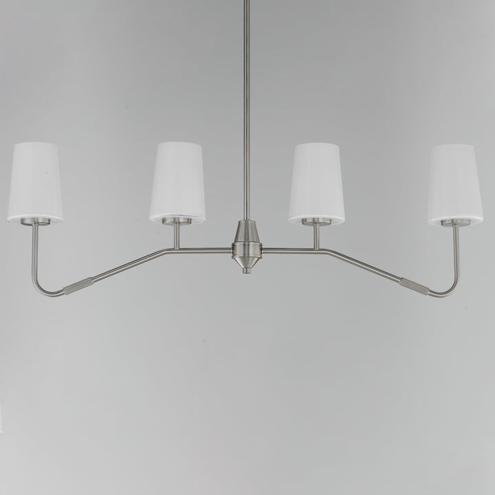 Durham 4-Light Linear Chandelier White / Satin Nickel alternate view