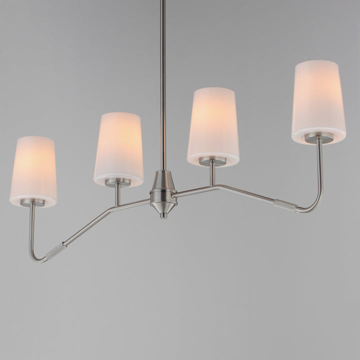 Durham 4-Light Linear Chandelier White / Satin Nickel alternate view
