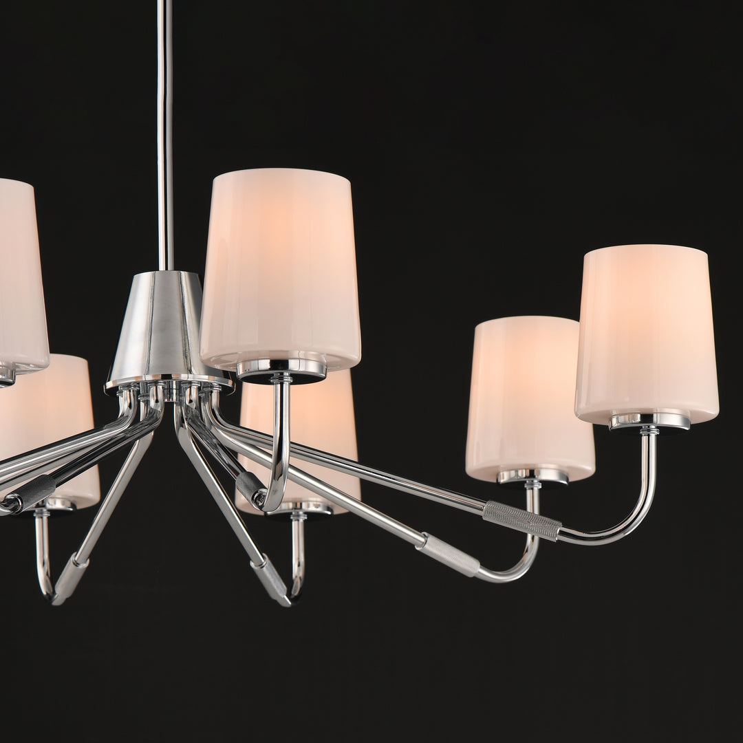Durham Chandelier White / Polished Chrome alternate view
