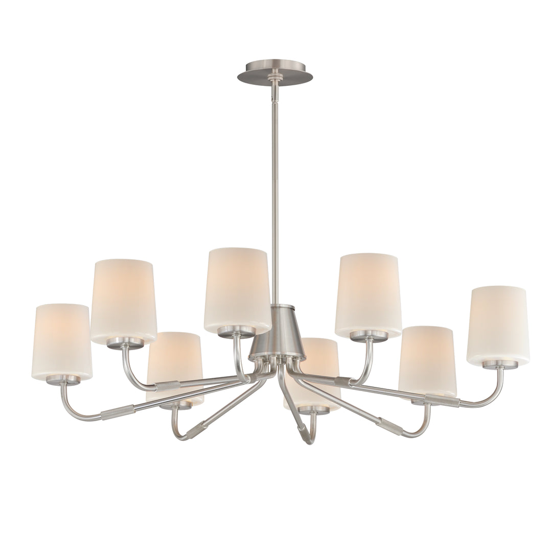 Durham Chandelier White / Satin Nickel