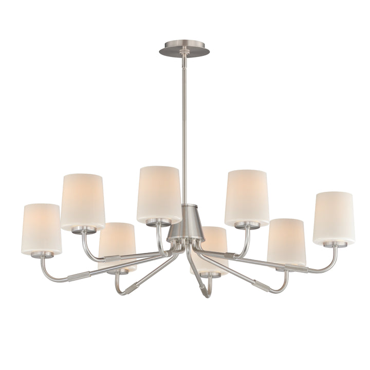 Durham Chandelier White / Satin Nickel