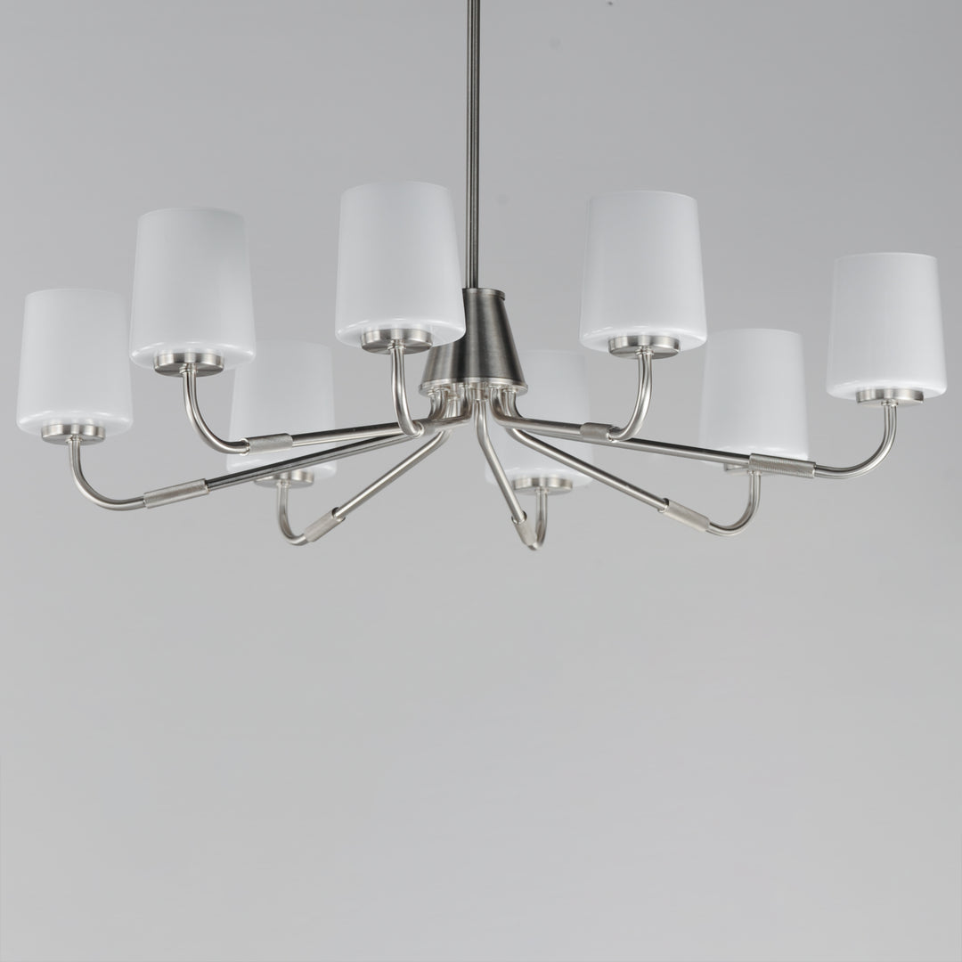 Durham Chandelier White / Satin Nickel alternate view