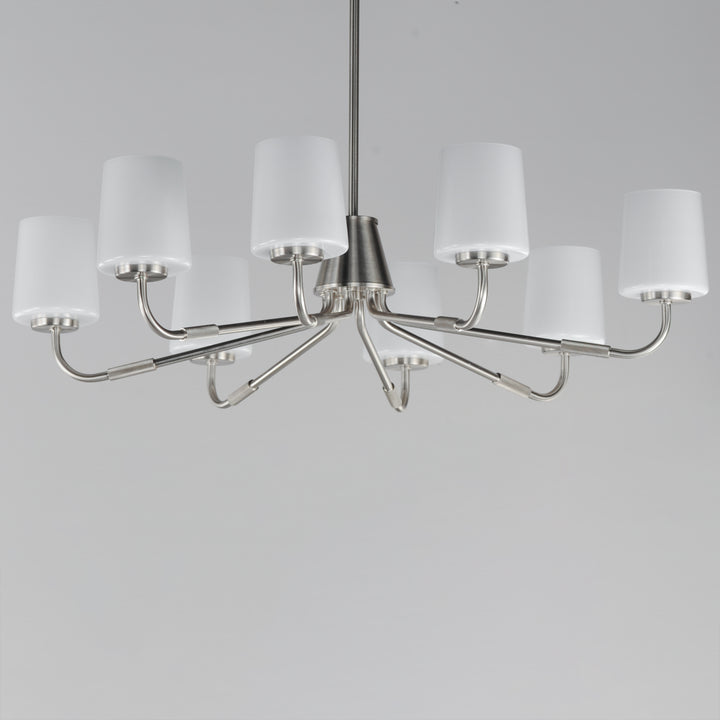 Durham Chandelier White / Satin Nickel alternate view