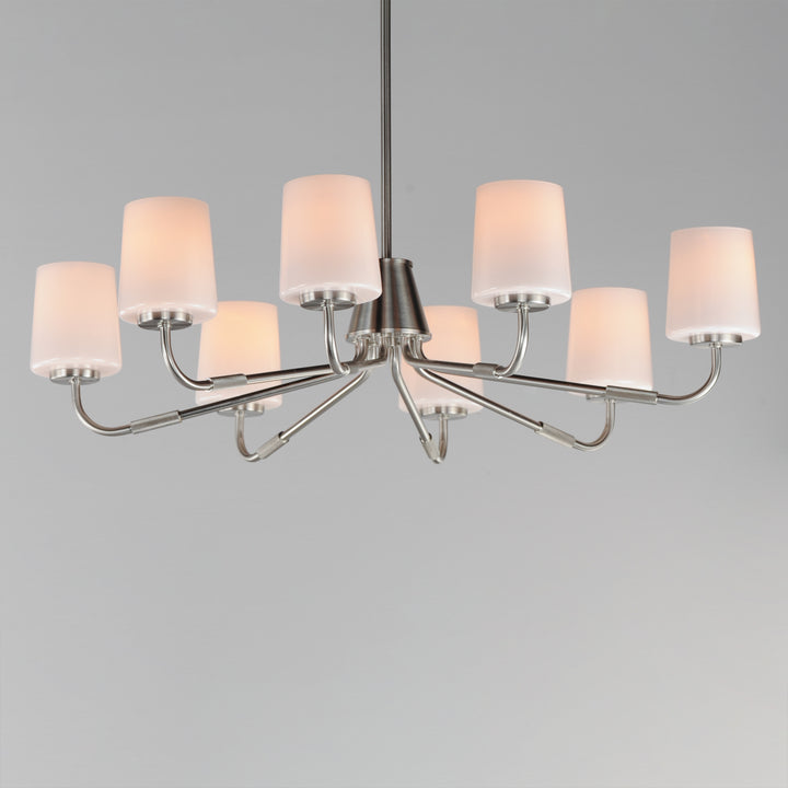 Durham Chandelier White / Satin Nickel alternate view