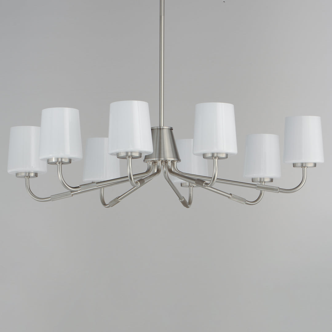 Durham Chandelier White / Satin Nickel alternate view