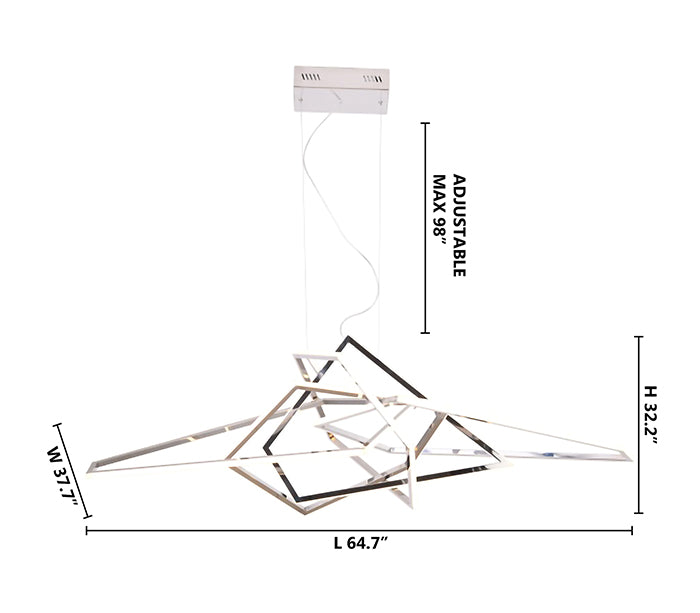 Stainless Steel Frame Geometric LED Light Fixture by Bethel - view 9