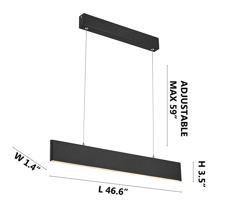 Matte Black Thin Rectangular Frame Ceiling Fixture with Down Lighting by Bethel - view 2
