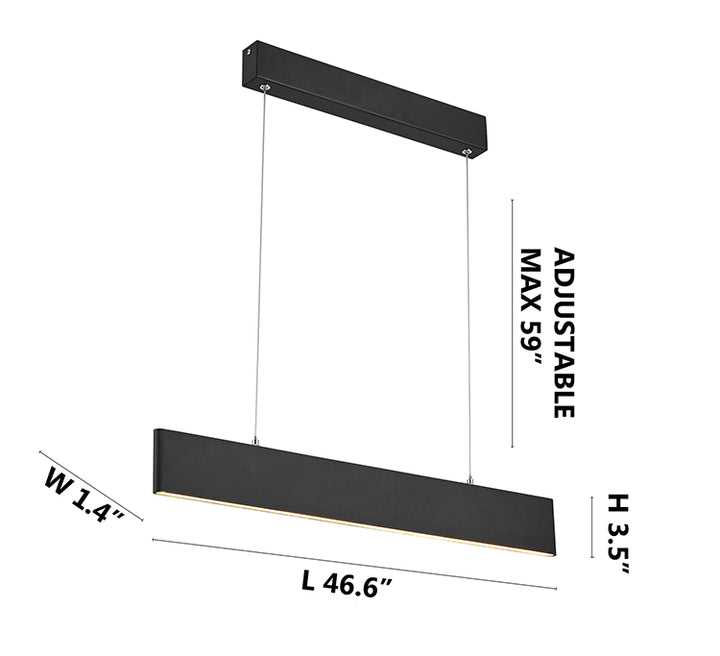 Matte Black Thin Rectangular Frame Ceiling Fixture with Down Lighting by Bethel - view 2