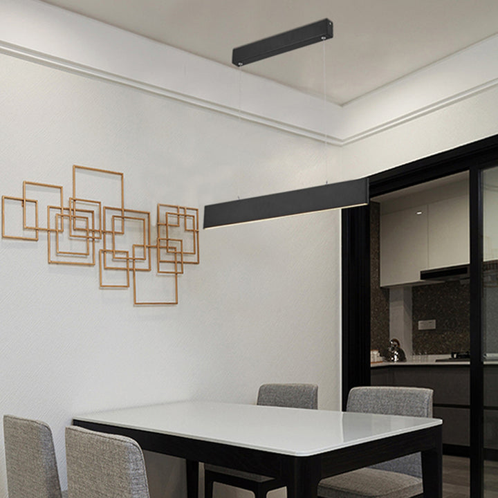 Matte Black Thin Rectangular Frame Ceiling Fixture with Down Lighting by Bethel - view 3