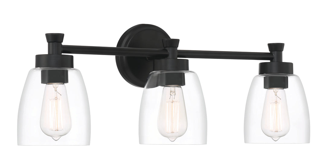 Henning Vanity Light in Flat Black by Craftmade