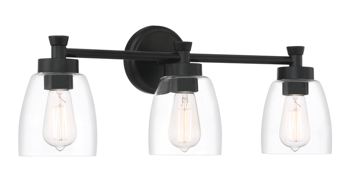 Henning Vanity Light in Flat Black by Craftmade