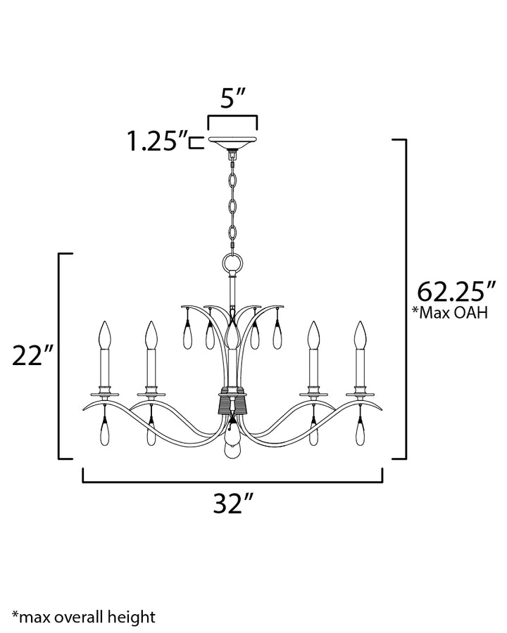 Eden Chandelier dimensions diagram