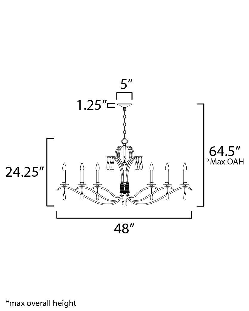 Eden Chandelier dimensions diagram