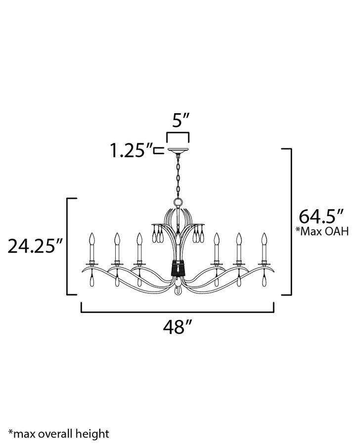 Eden Chandelier dimensions diagram