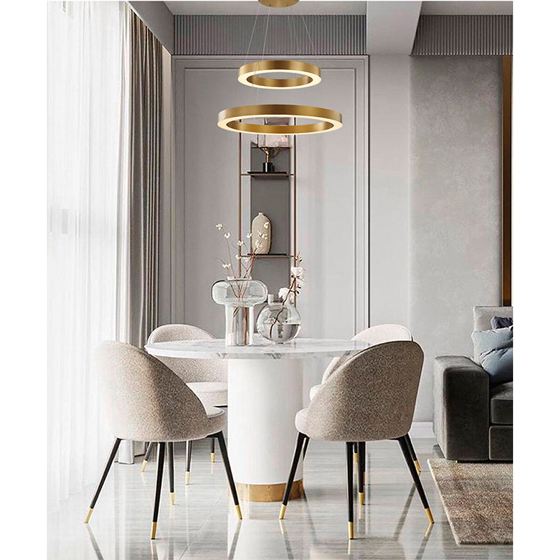 Stainless Steel Frame LED Light Fixture with Double Halo Ring by Bethel - view 16