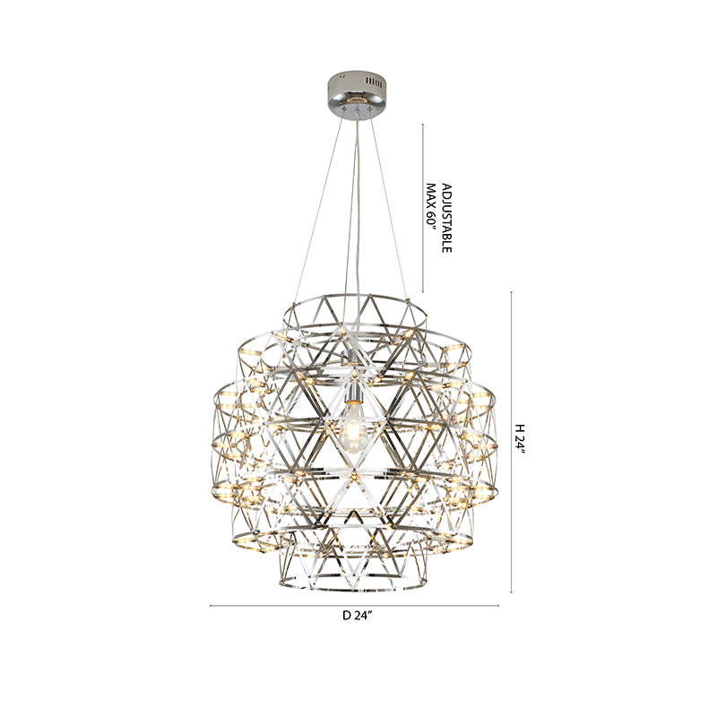 Five Tier Chandelier with Hardware &amp; Fixed LED Star Light