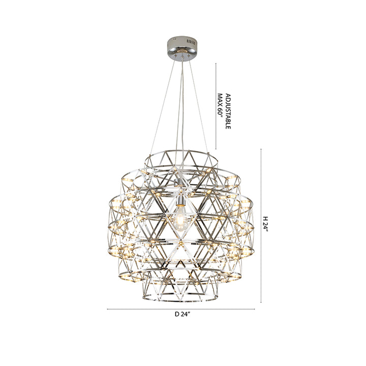 Five Tier Chandelier with Hardware &amp; Fixed LED Star Light