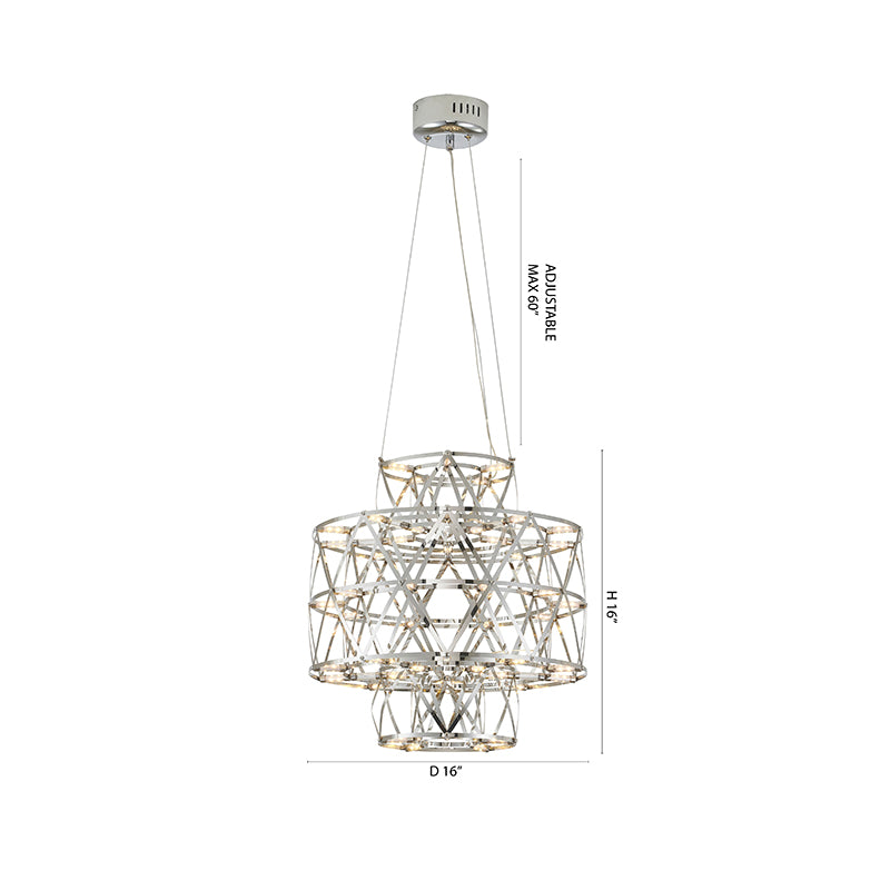 Three Tier Chandelier with Hardware &amp; Fixed LED Star Light