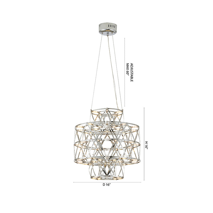 Three Tier Chandelier with Hardware &amp; Fixed LED Star Light