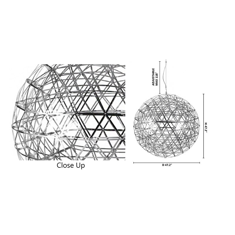 Round Metal Frame Ceiling Fixture with LED Star Lights by Bethel - view 6