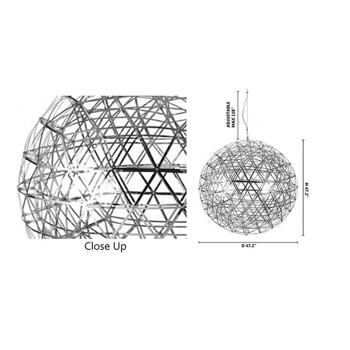 Round Metal Frame Ceiling Fixture with LED Star Lights by Bethel - view 6