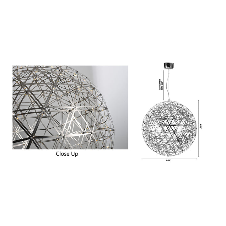 Round Metal Frame LED Ceiling Fixture with LED Star Lights by Bethel - view 53