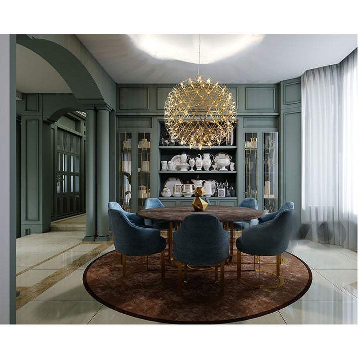 Round Metal Frame LED Ceiling Fixture with LED Star Lights by Bethel - view 46