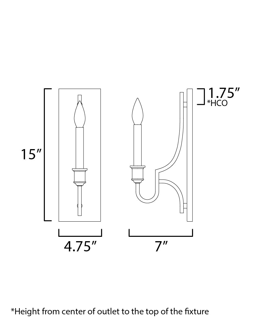 Normandy Sconce dimensions diagram