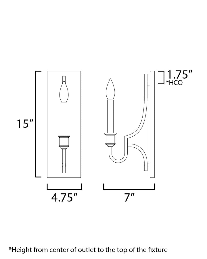 Normandy Sconce dimensions diagram