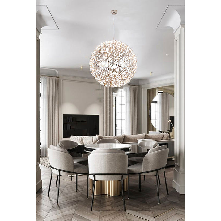 Round Metal Frame LED Ceiling Fixture with LED Star Lights by Bethel - view 40