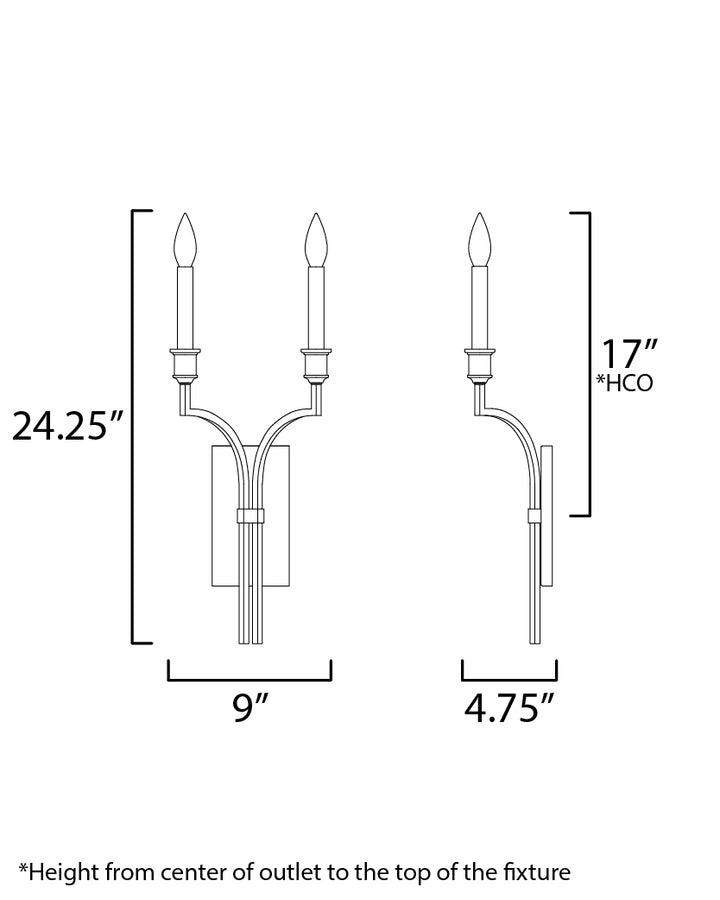 Normandy Sconce dimensions diagram