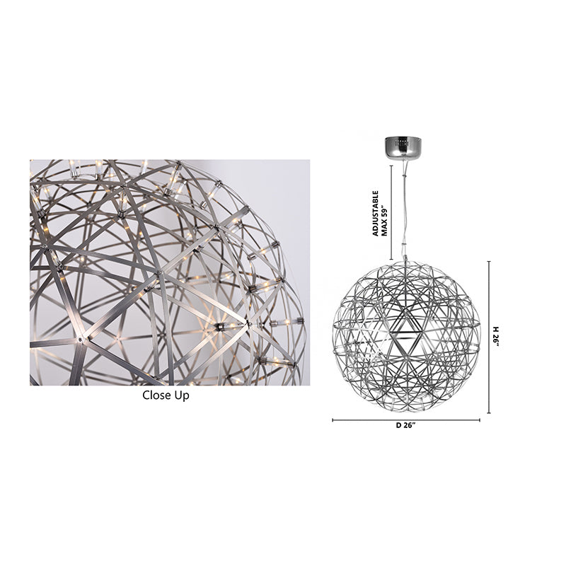 Round Metal Frame LED Ceiling Fixture with LED Star Lights by Bethel - view 37