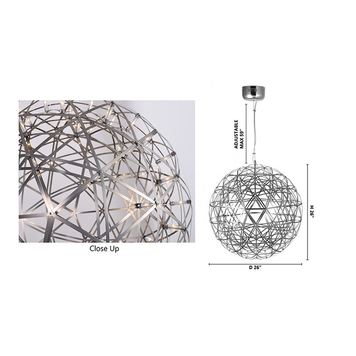 Round Metal Frame LED Ceiling Fixture with LED Star Lights by Bethel - view 37