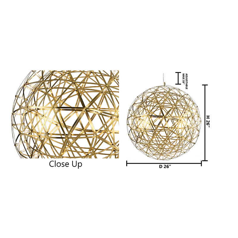 Round Metal Frame LED Ceiling Fixture with LED Star Lights by Bethel - view 31