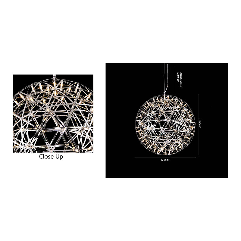 Round Metal Frame LED Ceiling Fixture with LED Star Lights by Bethel - view 25