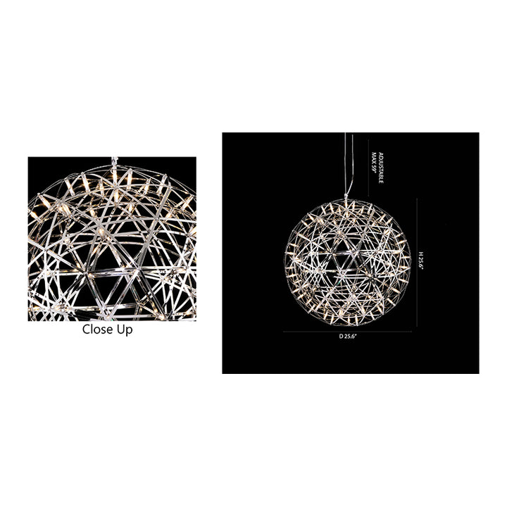 Round Metal Frame LED Ceiling Fixture with LED Star Lights by Bethel - view 25