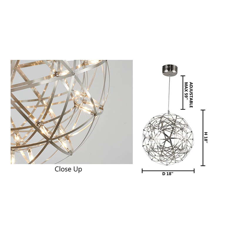 Round Metal Frame LED Ceiling Fixture with LED Star Lights by Bethel - view 22