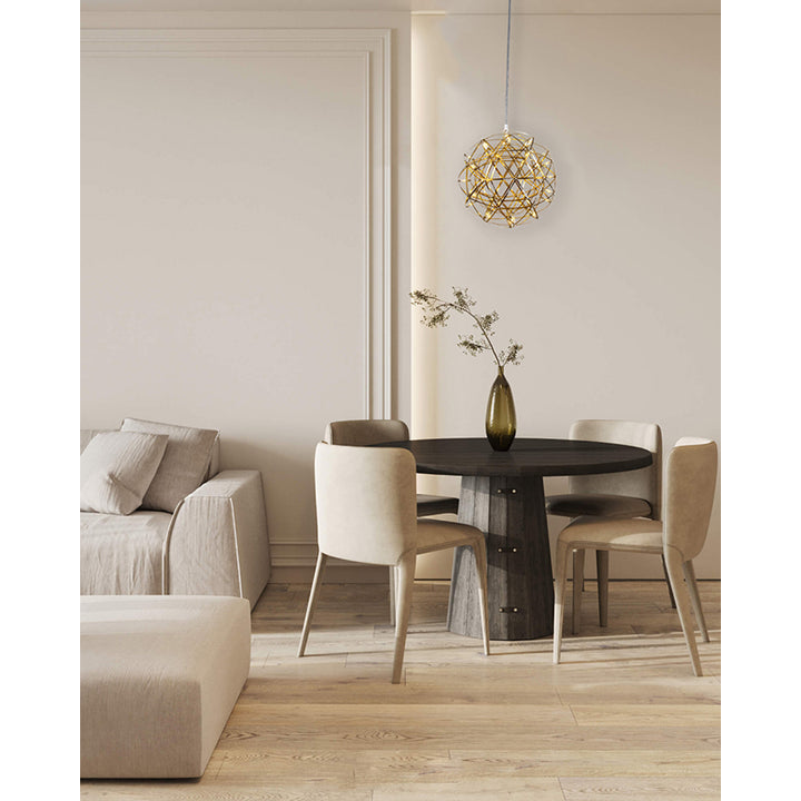 Round Metal Frame LED Ceiling Fixture with LED Star Lights by Bethel - view 17