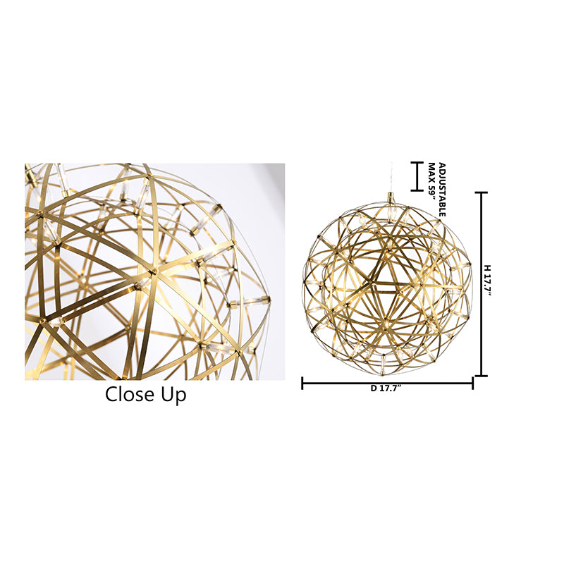 Round Metal Frame LED Ceiling Fixture with LED Star Lights by Bethel - view 18