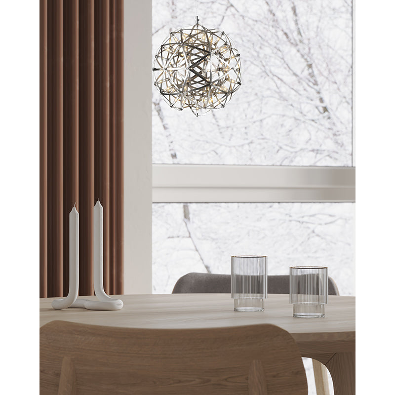 Round Metal Frame LED Ceiling Fixture with LED Star Lights by Bethel - view 9