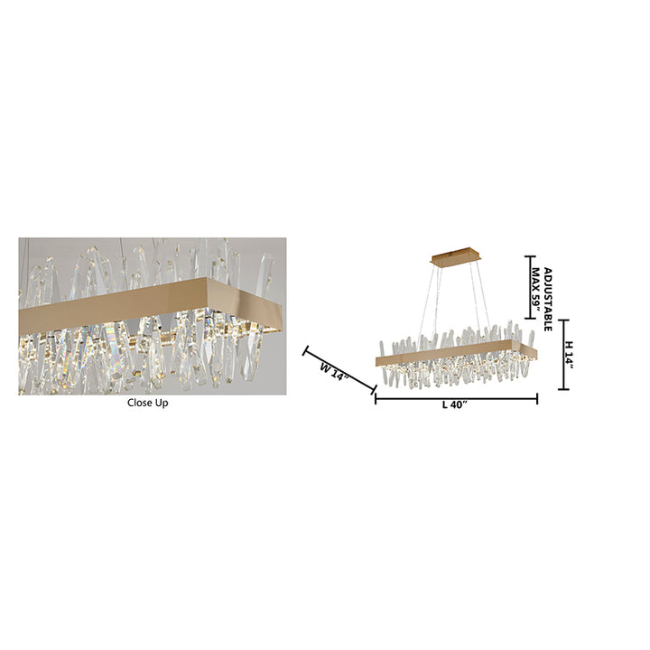 Rectangular Frame Chandelier with Clear Crystals (LX61) by Bethel - view 34