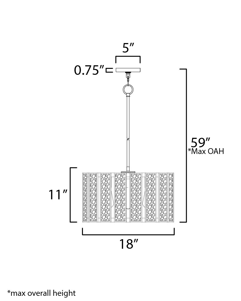 Miramar Pendant dimensions diagram