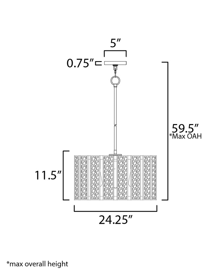 Miramar Pendant dimensions diagram