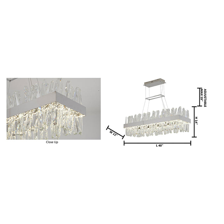 Rectangular Frame Chandelier with Clear Crystals (LX61) by Bethel - view 22