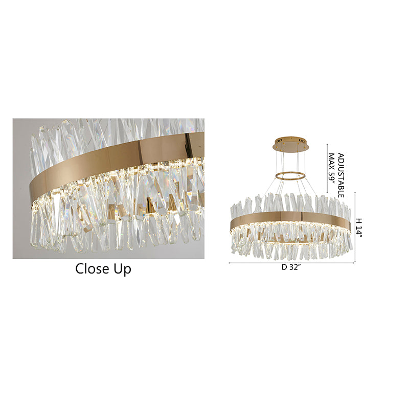 Rectangular Frame Chandelier with Clear Crystals (LX61) by Bethel - view 13