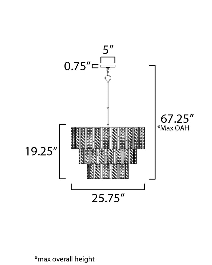 Miramar 7-Light Chandelier dimensions diagram