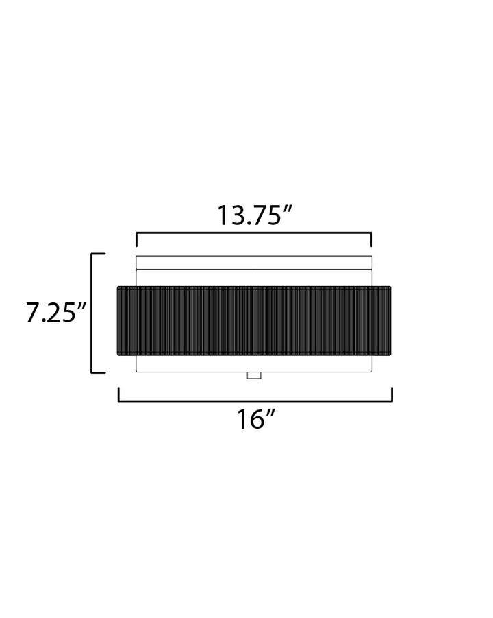 Seacliff 2-Light Flush Mount dimensions diagram