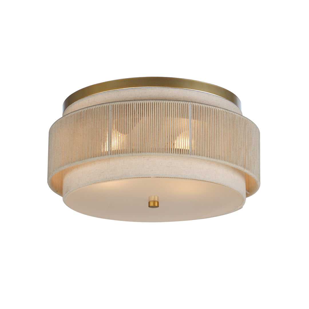 Seacliff 2-Light Flush Mount Natural Aged Brass