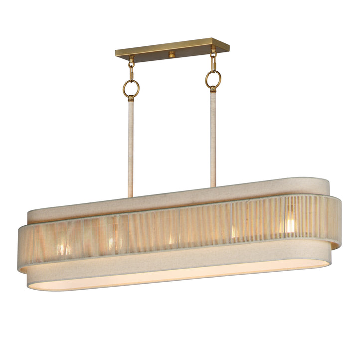 Seacliff 5-Light Linear Chandelier Natural Aged Brass