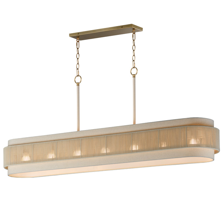 Seacliff 7 Light Linear Pendant Natural Aged Brass